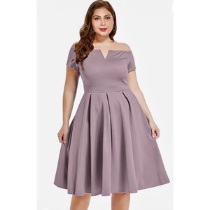 Women's Plus Size Vintage Midi Dress